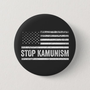 Badge Rond 5 Cm Stop Kamunism Harris Walz 2024 Camarade Kamala