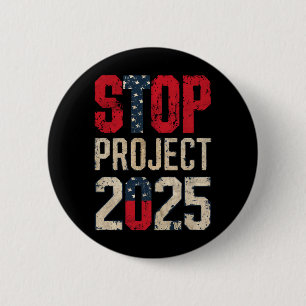 Badge Rond 5 Cm Stop Project 2025 Trump Biden Vintage
