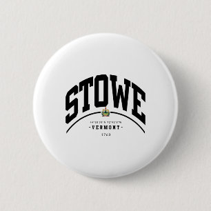 Badge Rond 5 Cm Stowe Vermont Randonnée Stowe Souvenir Rétro Monta