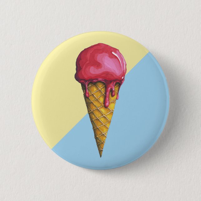 Badge Rond 5 Cm Strawberry Ice-cream cone (Devant)