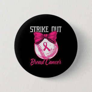 Badge Rond 5 Cm Striout Cancer du Sein Baseball Cancer du Sein Aw
