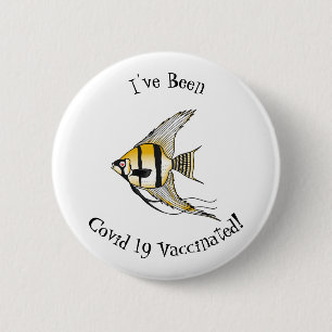 Badge Rond 5 Cm Striped angelfish cartoon