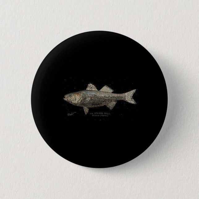 Badge Rond 5 Cm Striped B Fishing  (Devant)