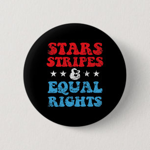Badge Rond 5 Cm Stripes Et Égalité Des Droits 4 Juillet Femmes Pat