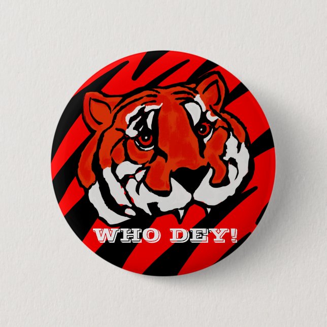 BADGE ROND 5 CM STRIPES ORANGE ET NOIR (Devant)