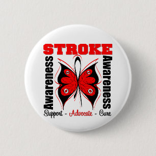 Badge Rond 5 Cm Stroke Awareness Butterfly