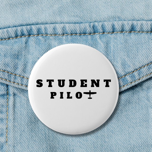 Badge Rond 5 Cm Student Pilot Simple Airplane Aviation custom  (Créateur téléchargé)