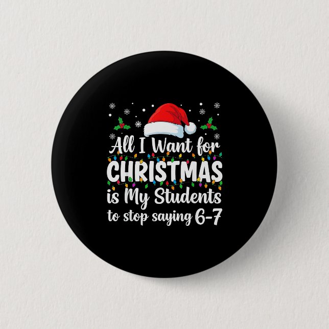 Badge Rond 5 Cm Students Saying 6-7 67 Six Seven Funny Teacher Chr (Devant)