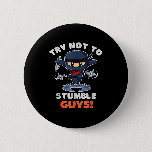 Badge Rond 5 Cm Stumble Guys Ninjas Games Stumble Guys Tee Kids  (Devant)