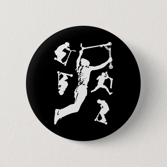 Badge Rond 5 Cm Stunt Scooter Scootering Tricks (Devant)