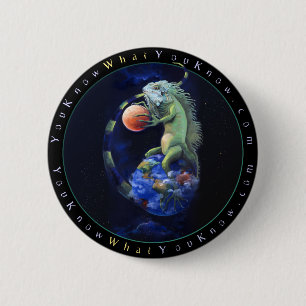 Badge Rond 5 Cm Stupéfaction de l'iguane