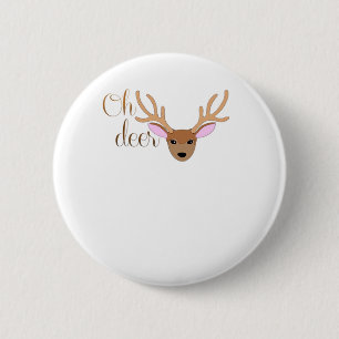 Badge Rond 5 Cm Style Artistique Oh Deer