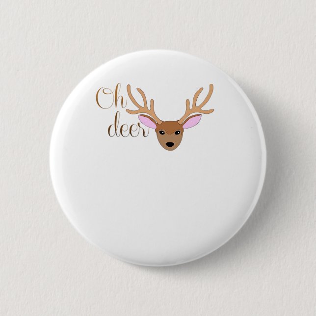 Badge Rond 5 Cm Style Artistique Oh Deer  (Devant)