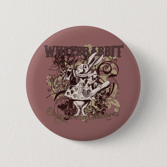 Badge Rond 5 Cm Style blanc de Carnivale de lapin (Devant)