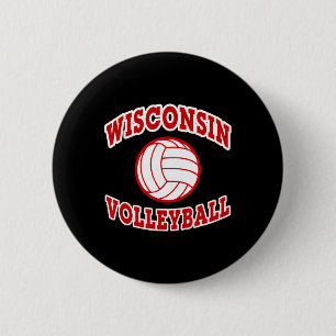 Badge Rond 5 Cm Style classique de volley-ball Wisconsin