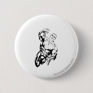 Badge Rond 5 Cm Style comique - volant, noir et blanc
