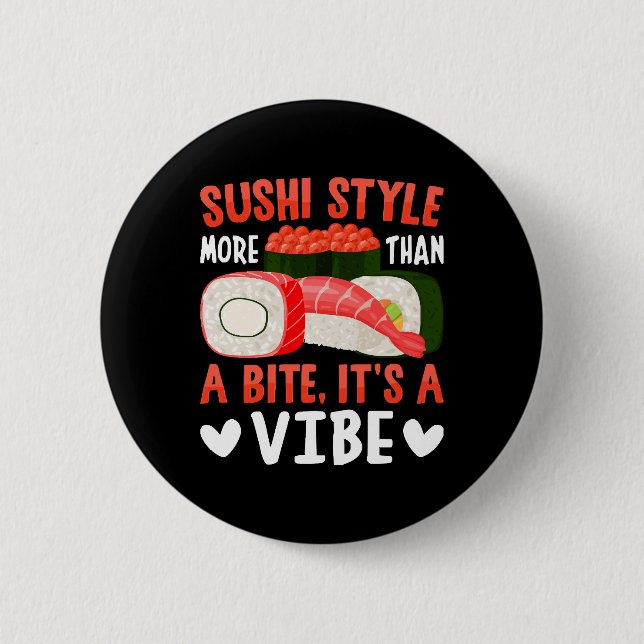 Badge Rond 5 Cm Style de sushi plus qu'une bouchée (Devant)