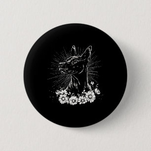 Badge Rond 5 Cm Style de tatouage Amoureux des chiens rétro Doberm