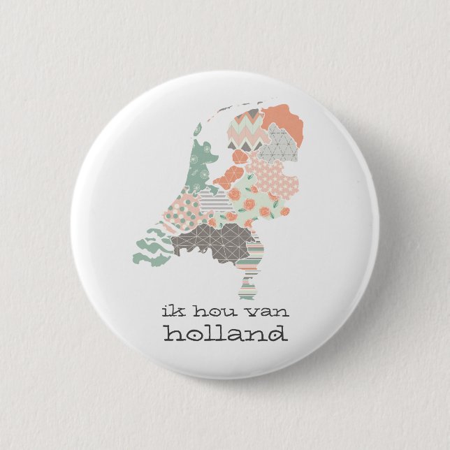 Badge Rond 5 Cm Style géométrique de patchwork de carte de (Devant)