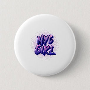Badge Rond 5 Cm Style Graffiti pour fille NYC