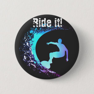 Badge Rond 5 Cm Style Graffiti Surfer