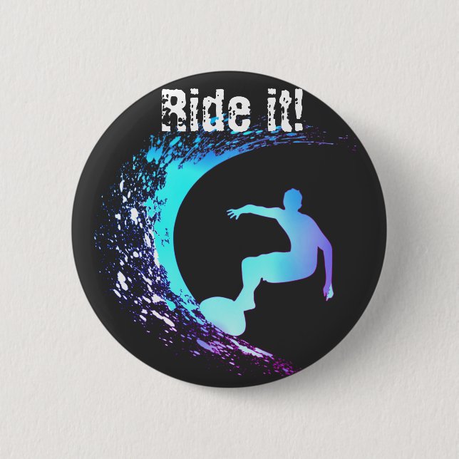 Badge Rond 5 Cm Style Graffiti Surfer (Devant)