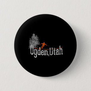 Badge Rond 5 Cm Style Ogden Utah ski Vintage des années 1980