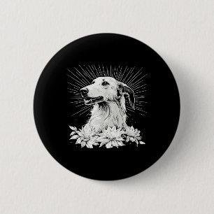 Badge Rond 5 Cm Style tatouage Lover Borzoi Retro Chien