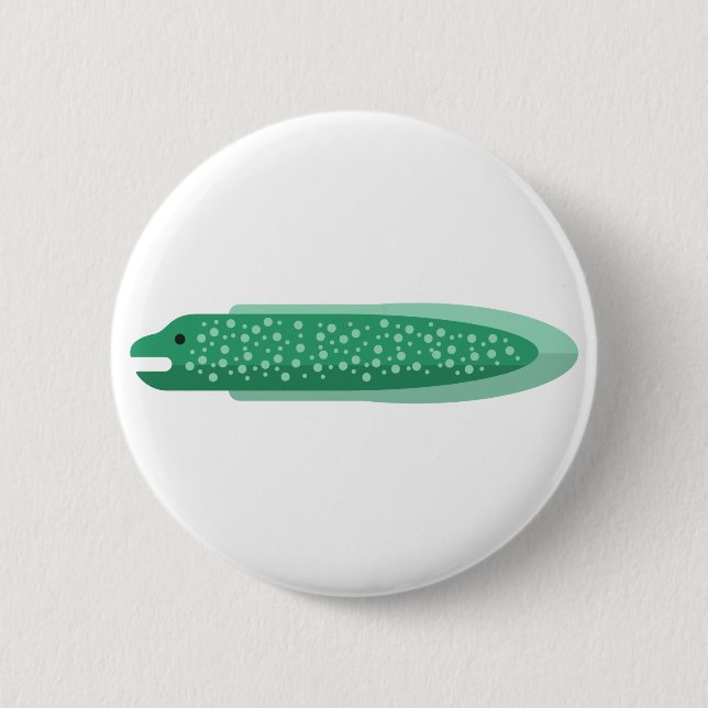 Badge Rond 5 Cm Style vert de primitif d'anguille (Devant)