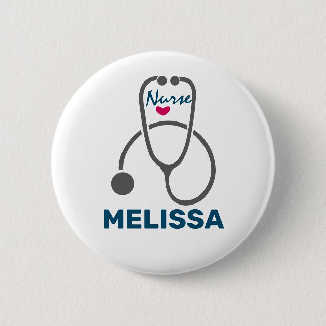 Badge Rond 5 Cm Stylish Grey Nursing Stethoscope Illustration (Devant)
