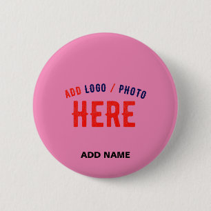 BADGE ROND 5 CM STYLISH MODERNE PERSONNALISABLE ROSE VÉRIFIÉ MARQU