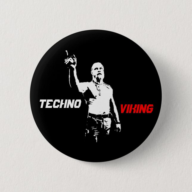 Badge Rond 5 Cm Stylo de Viking de techno (Devant)