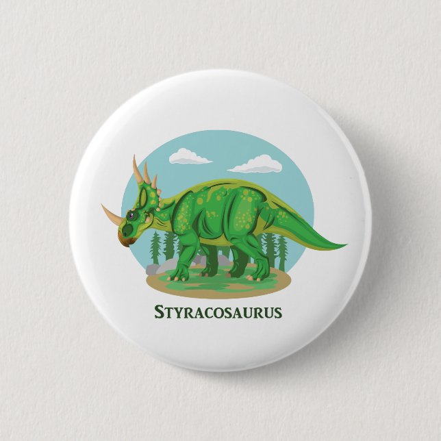 Badge Rond 5 Cm Styracosaure (Devant)