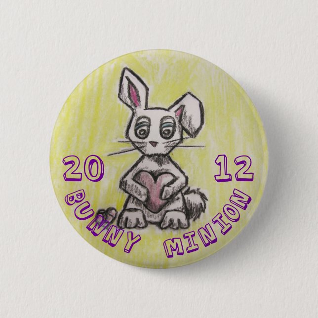 Badge Rond 5 Cm Subordonné 2012 de lapin (Devant)