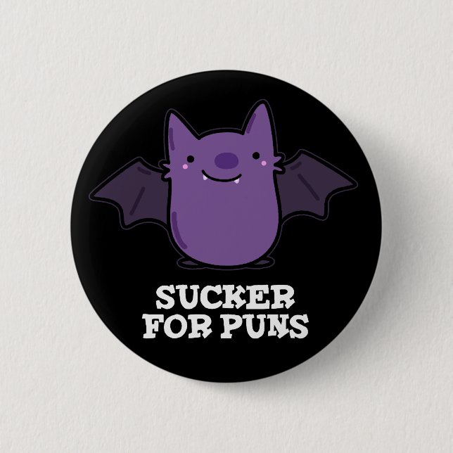 Badge Rond 5 Cm Sucker Pour Puns Funny Baby Bat Pun Dark BG (Devant)