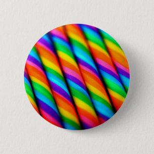 Badge Rond 5 Cm Sucre de canne arc-en-ciel