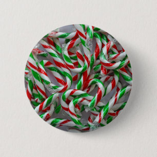 Badge Rond 5 Cm Sucre de canne de Noël motif