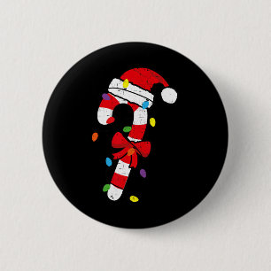 Badge Rond 5 Cm Sucre de canne de Noël Père Noël Xmas Enfants Enfa