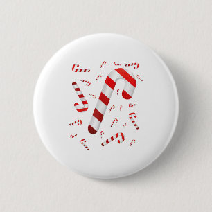 Badge Rond 5 Cm Sucre de canne Joyeux Et Lumineux Rouge Et Blanc C