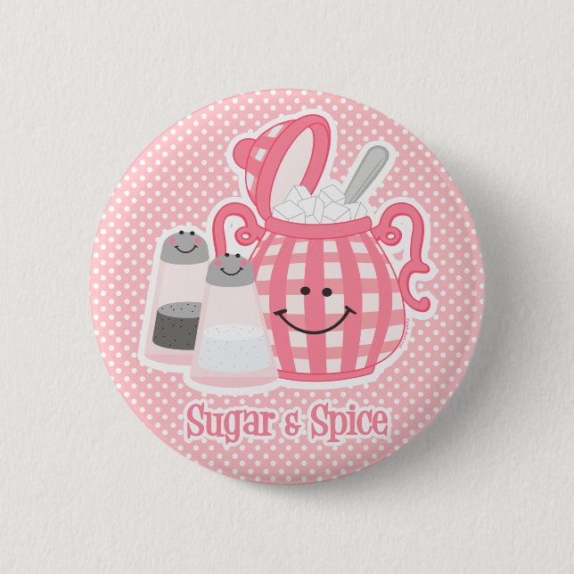 Badge Rond 5 Cm Sucre et épices (Devant)