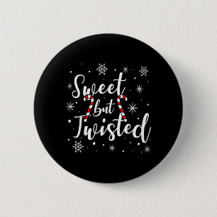 Badge Rond 5 Cm Sucré Mais Drôle De Noël Canne À Sucre De Noël