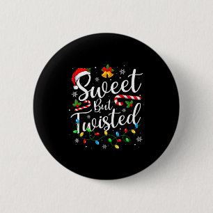 Badge Rond 5 Cm Sucré Mais Noël Drôle Canne à Sucre de Noël