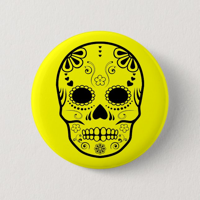 Badge Rond 5 Cm sucre skullz : 1 (Devant)