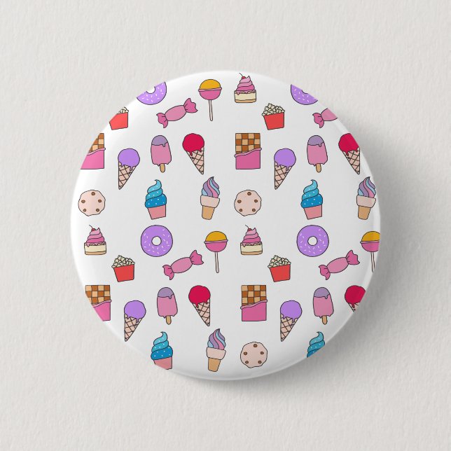 Badge Rond 5 Cm Sucrerie, bonbons et gâteau (Devant)