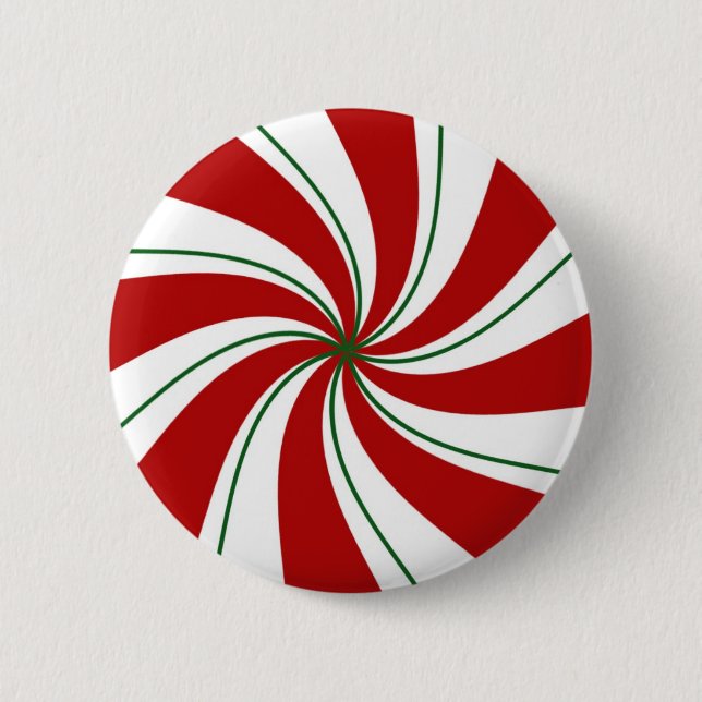 Badge Rond 5 Cm Sucrerie de menthe poivrée - bouton (Devant)
