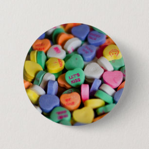 Badge Rond 5 Cm Sucreries de coeur