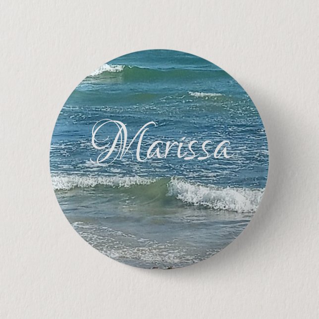 Badge Rond 5 Cm Sudbury Blue Atlantic Ocean Shore Nom personnalisé (Devant)