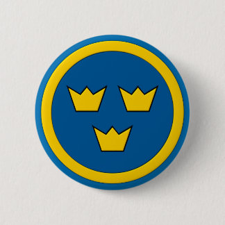 Badge Rond 5 Cm Suédois trois couronnes Flygvapnet