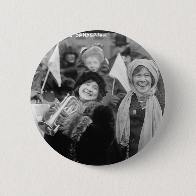 Badge Rond 5 Cm Suffragettes Sanderman rose et Elizabeth Freeman (Devant)