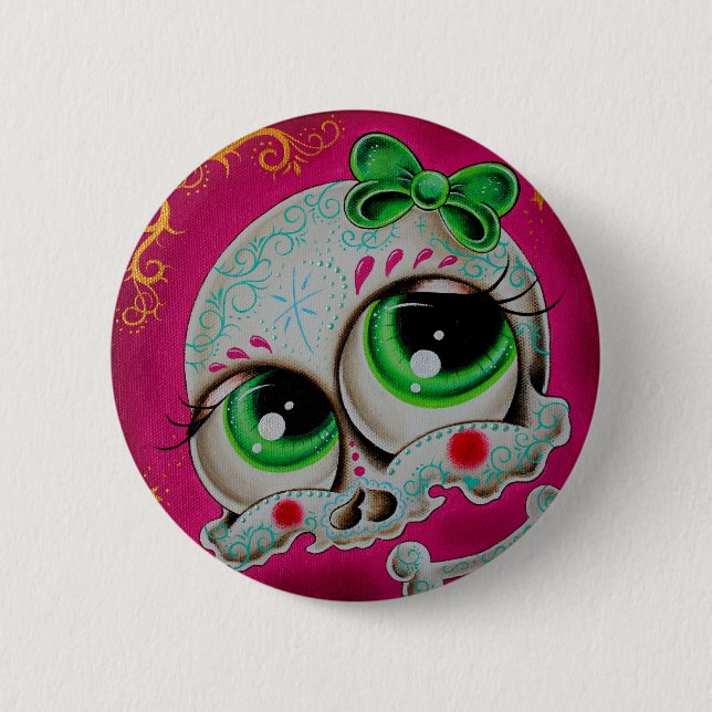 Badge Rond 5 Cm Sugar skull button (Devant)